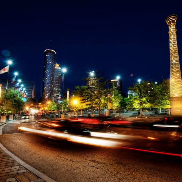 2048x2048 Atlanta at night - night iPad Air Wallpaper