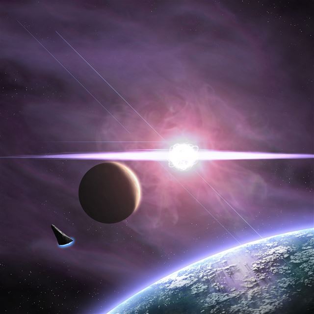 2048x2048 Spacecrafts - pink iPad Air Wallpaper