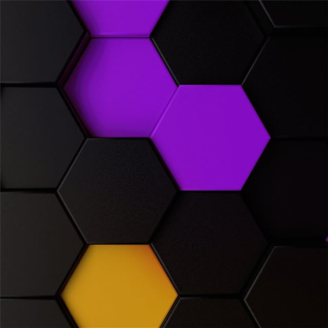 2732x2732 purple yellow dark polygon abstract 5k - digital art iPad Air Wallpaper