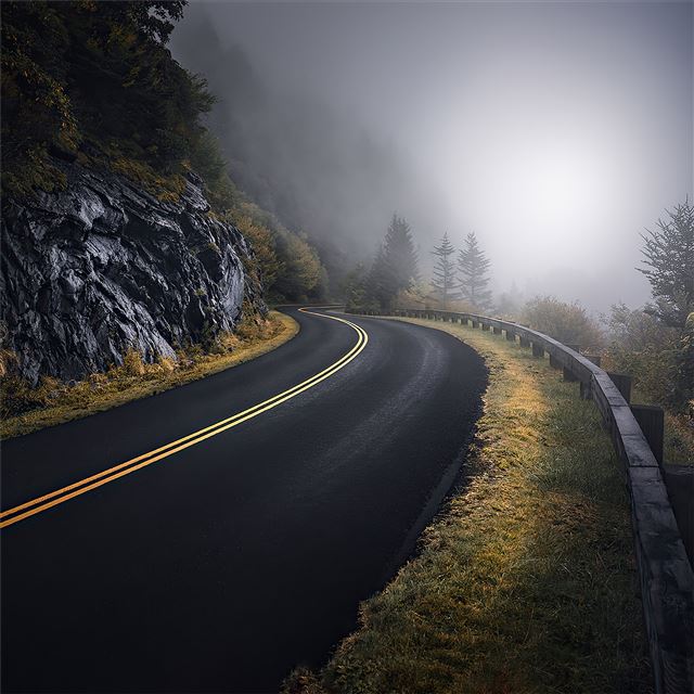 2732x2732 blue ridge parkway road of mountains 4k - road iPad Air Wallpaper