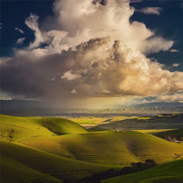 2732x2732 green valley landscape 4k - landscape iPad Air Wallpaper