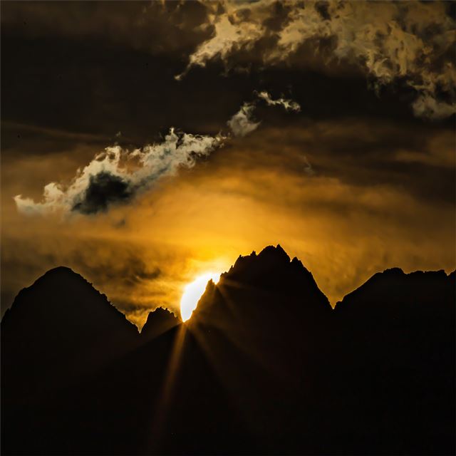 2732x2732 sunset over the swiss alps 5k - nature iPad Air Wallpaper