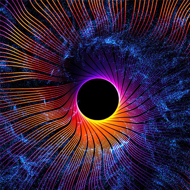 2732x2732 black holes wavy lines abstract 4k -  iPad Air Wallpaper