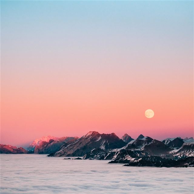 2732x2732 low hanging clouds mountains sunrise -  iPad Air Wallpaper