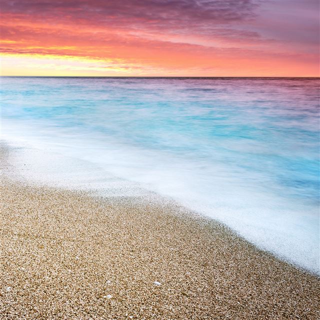 2048x2048 Fire Sunset At Beach - sand iPad Air Wallpaper