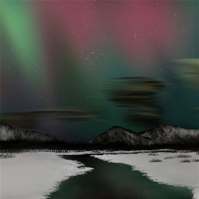 2732x2732 aurora borealis northern lights winter 4k -  iPad Air Wallpaper