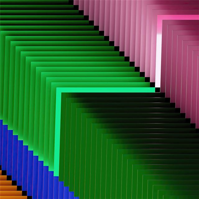 2732x2732 orange blue green pink 3d abstract -  iPad Air Wallpaper