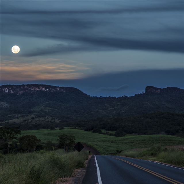 2048x2048 Moon over the mountain - moon iPad Air Wallpaper