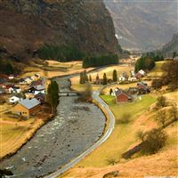 Mountain village wallpaper