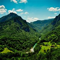 Overlooking the small village wallpaper