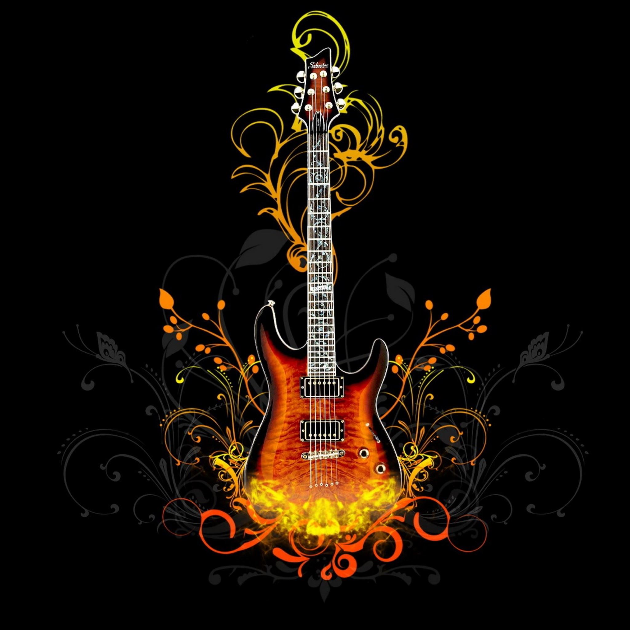 Guitar Abstract iPad Air wallpaper 