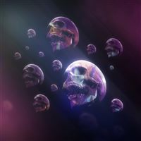 Skull Smoke Paint Lights wallpaper