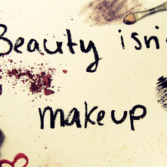 2048x2048 Beauty Is Not Make Up - heart iPad Air Wallpaper