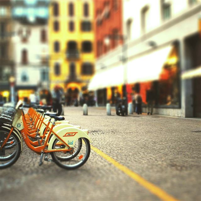 2048x2048 Cityscapes Streets Bicycles Blur - sunshine iPad Air Wallpaper