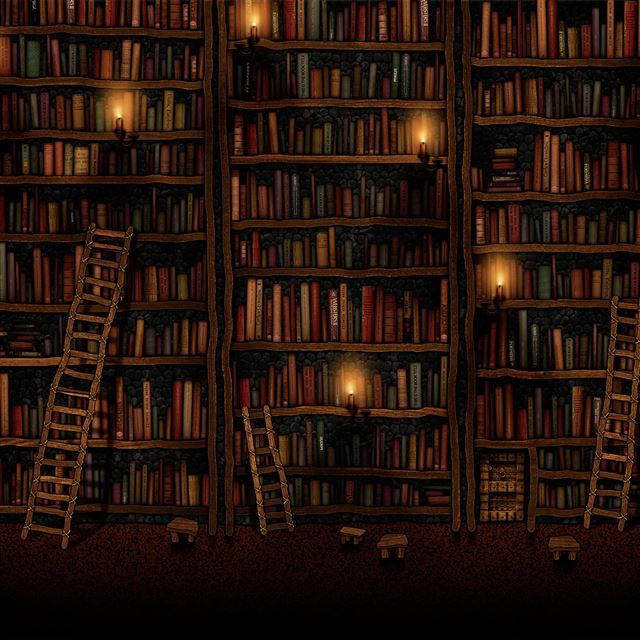 2048x2048 Bookshelves - green iPad Air Wallpaper