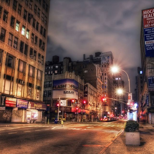 2048x2048 Broadway Street - city iPad Air Wallpaper