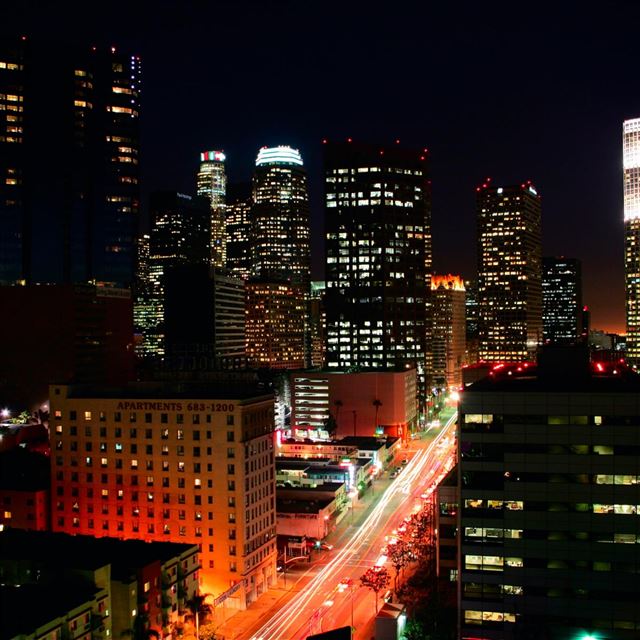 2048x2048 Los Angeles Lights - night iPad Air Wallpaper