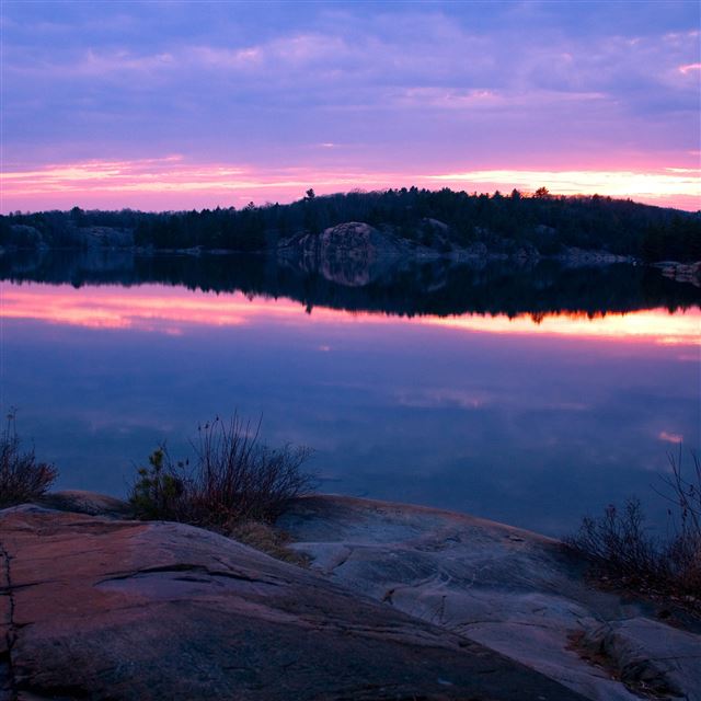 2048x2048 Rocky lake shore - lake iPad Air Wallpaper
