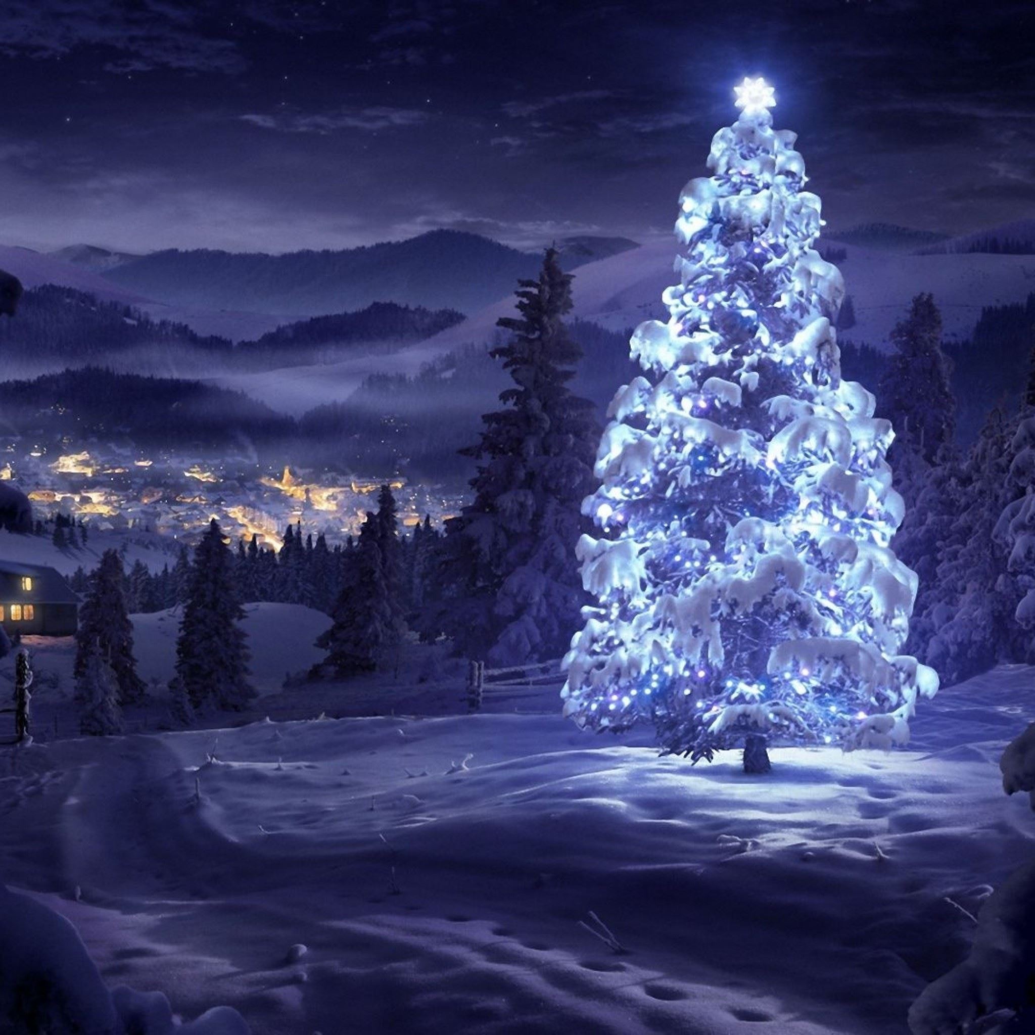 Christmas Tree Greeting Cards iPad Air wallpaper 