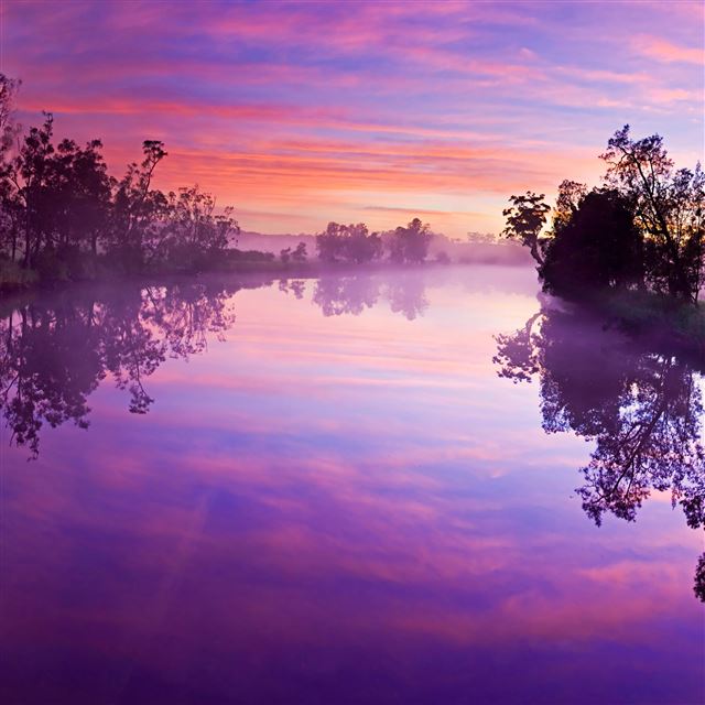 2048x2048 Purple river reflection - river iPad Air Wallpaper