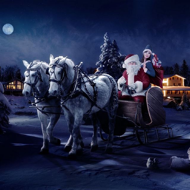 2048x2048 Moon Night New Year Greeting Cards - night iPad Air Wallpaper