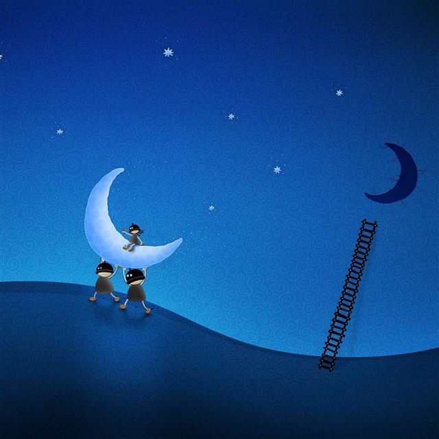 2048x2048 Ladder Moon Thieves Figure -  iPad Wallpaper