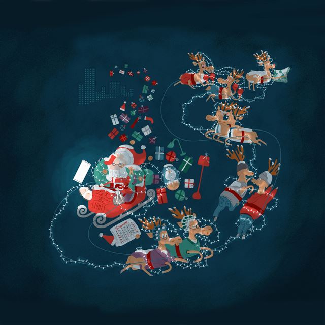 2048x2048 Xmas roller coaster -  iPad Wallpaper