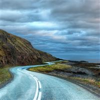 Curvy road around iceland wallpaper