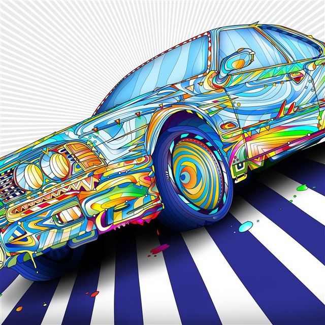 2048x2048 Rainbow BMW - purple iPad Air Wallpaper