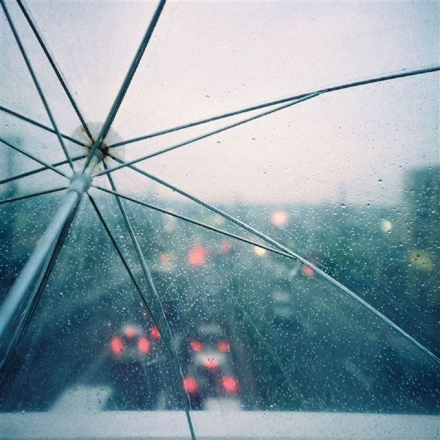 2048x2048 Umbrella Drops Rain Lights - umbrella iPad Air Wallpaper