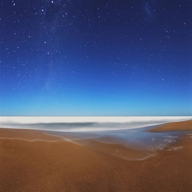 2048x2048 Starry sky beach fisheye - blue iPad Air Wallpaper