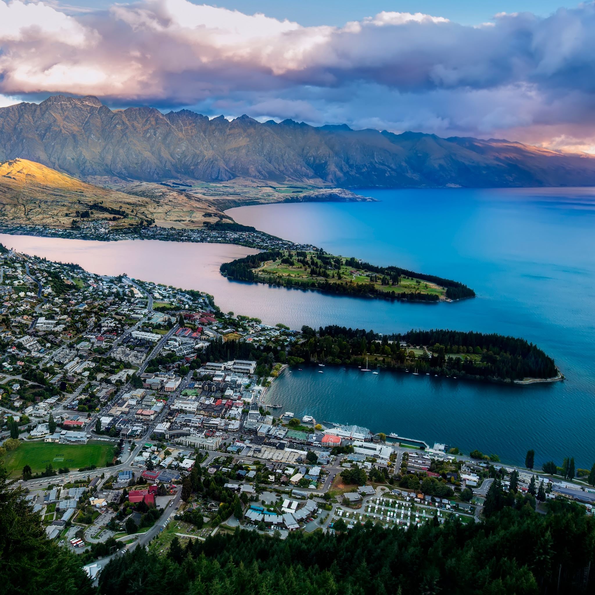 Queenstown From The Air iPad Air Wallpapers Free Download