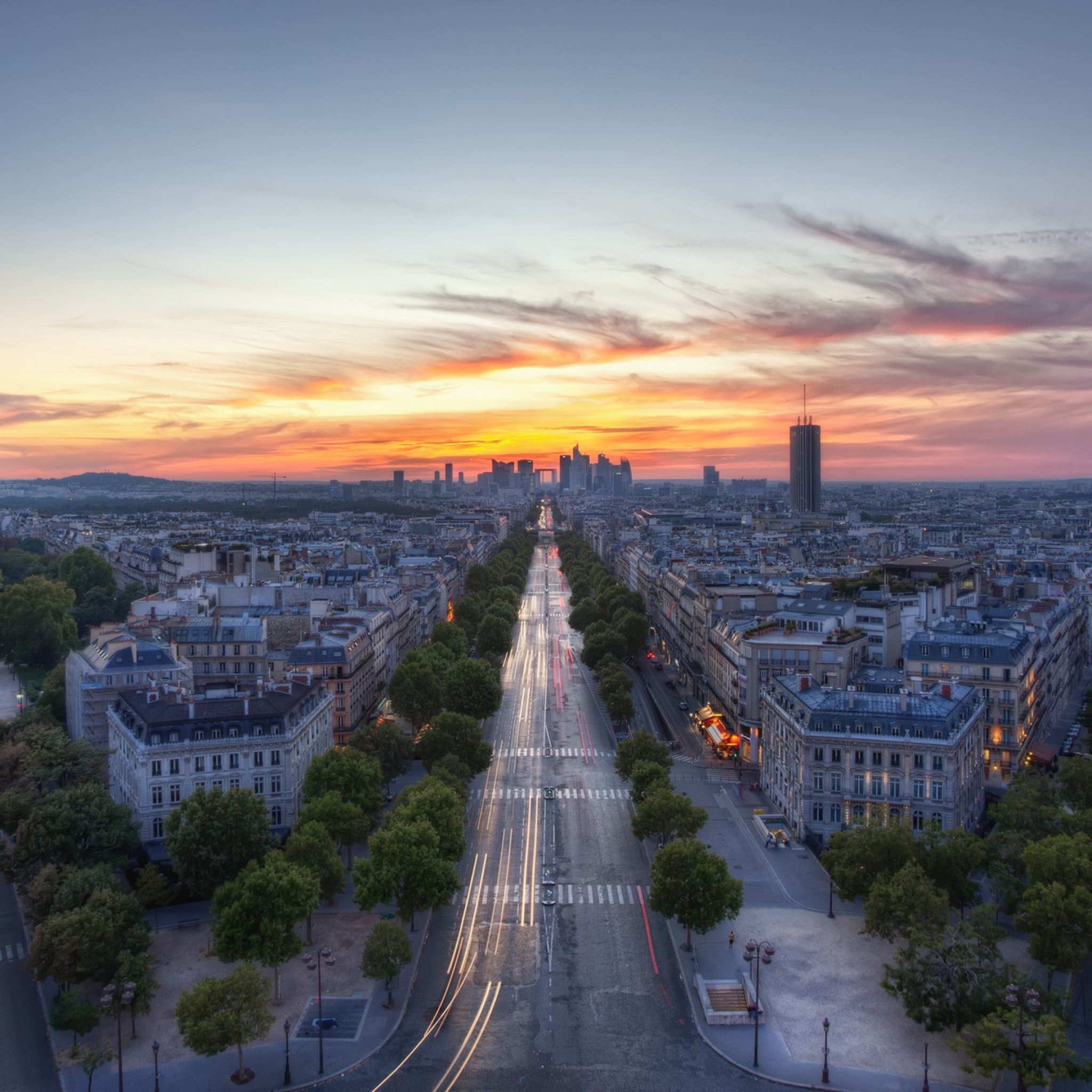 Sunset Paris France iPad Air wallpaper 