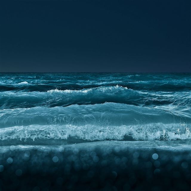 2048x2048 Ocean Waves Night - night iPad Air Wallpaper