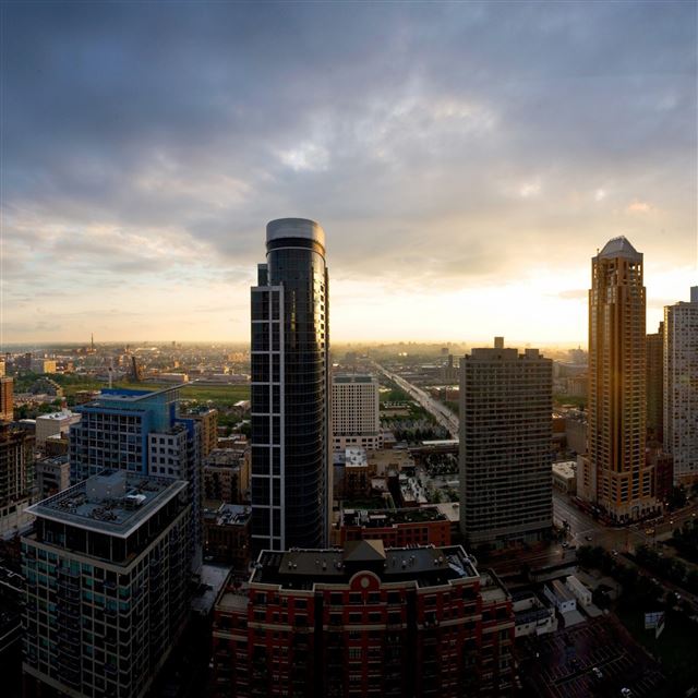 2048x2048 City Building Road - road iPad Air Wallpaper