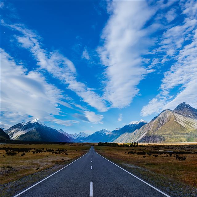 2048x2048 Endless Valley - road iPad Air Wallpaper