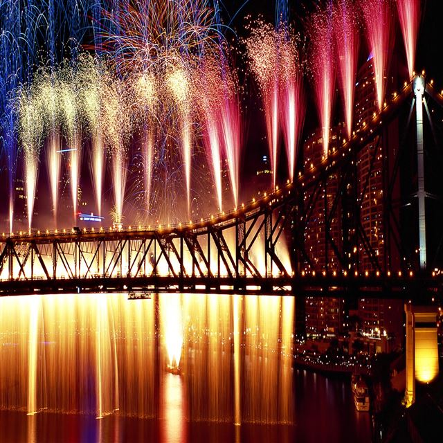 2048x2048 Firework City At Night - night iPad Air Wallpaper