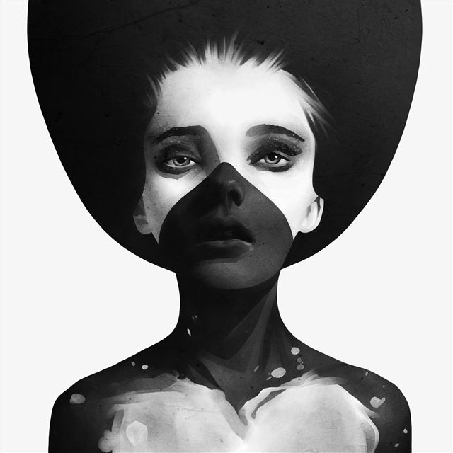 2048x2048 Ruben Ireland Artwork Fantasy Grayscale Portraits - grayscale iPad Air Wallpaper