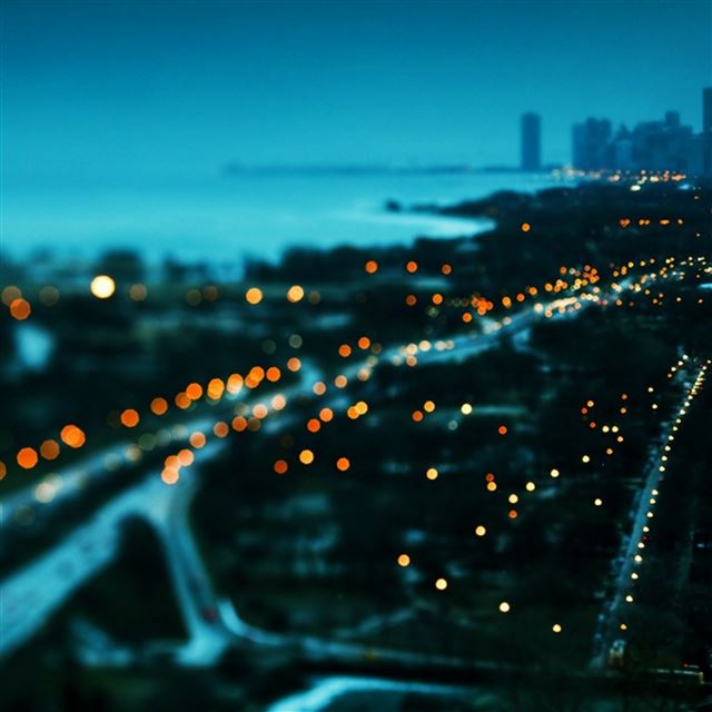 2048x2048 Sunset Cityscapes Chicago Town - bokeh iPad Air Wallpaper