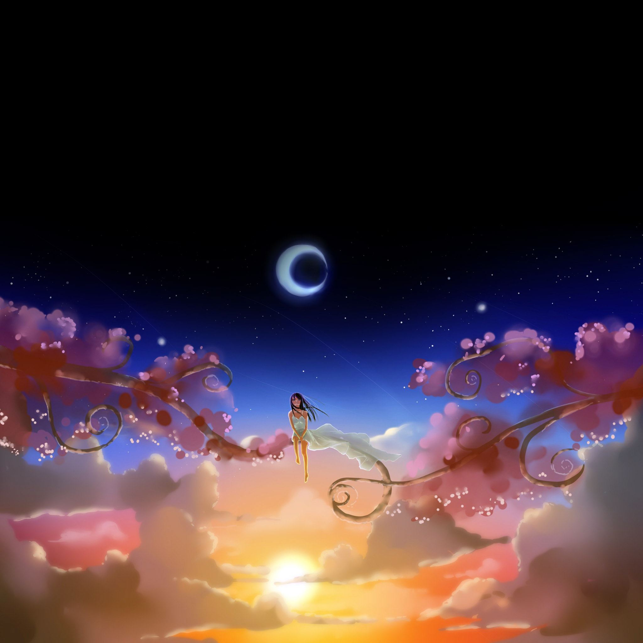 Anime Girl Dream Moon Ipad Air Wallpapers Free Download