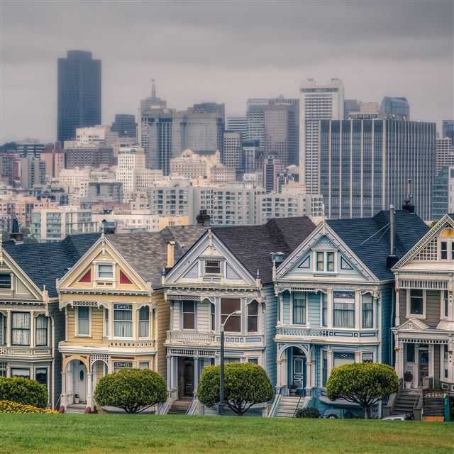 2048x2048 Victorian Houses In Alamo Square San Francisco California USA - california iPad Air Wallpaper