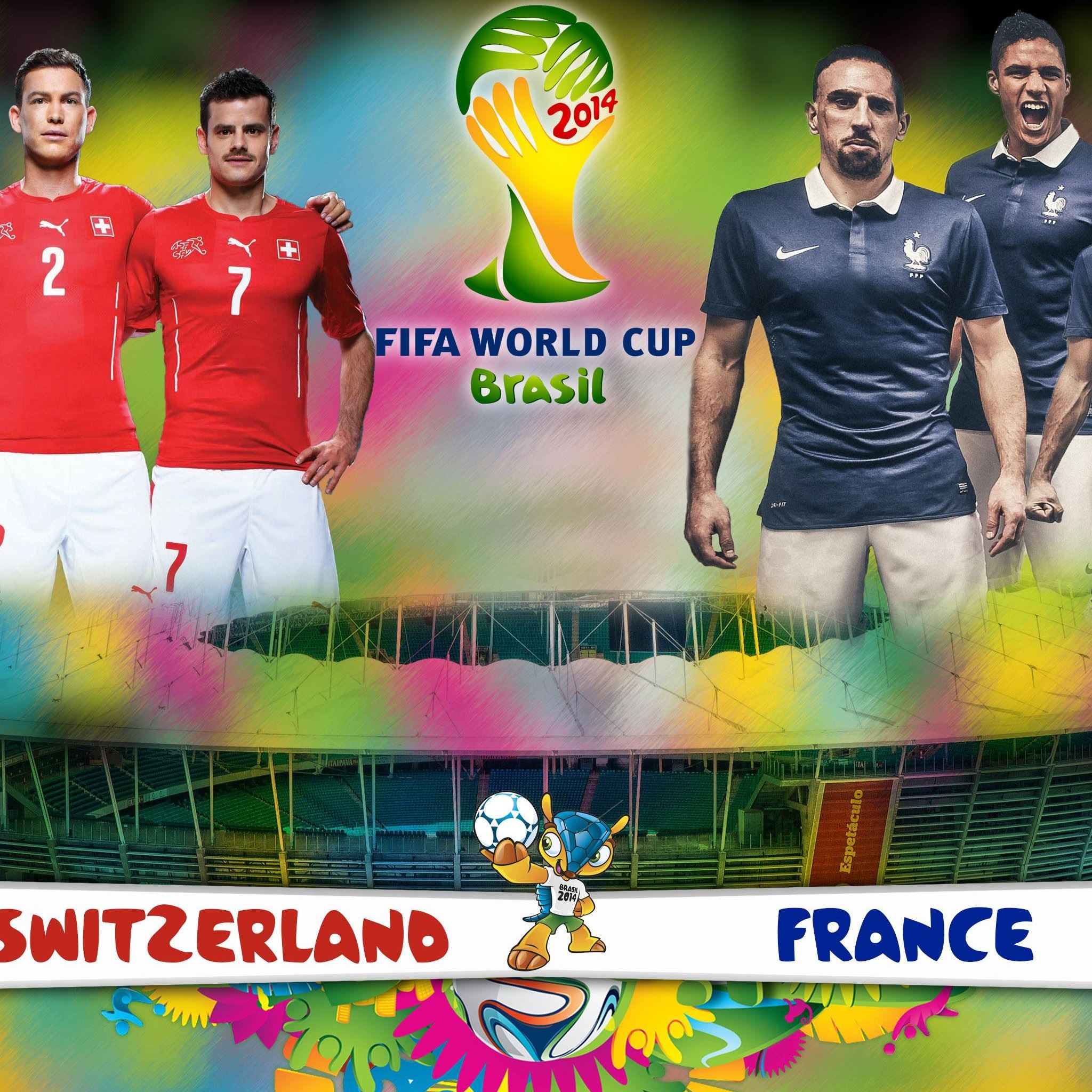 Switzerland Vs France 2014 World Cup Group E Football Match iPad Air wallpaper 