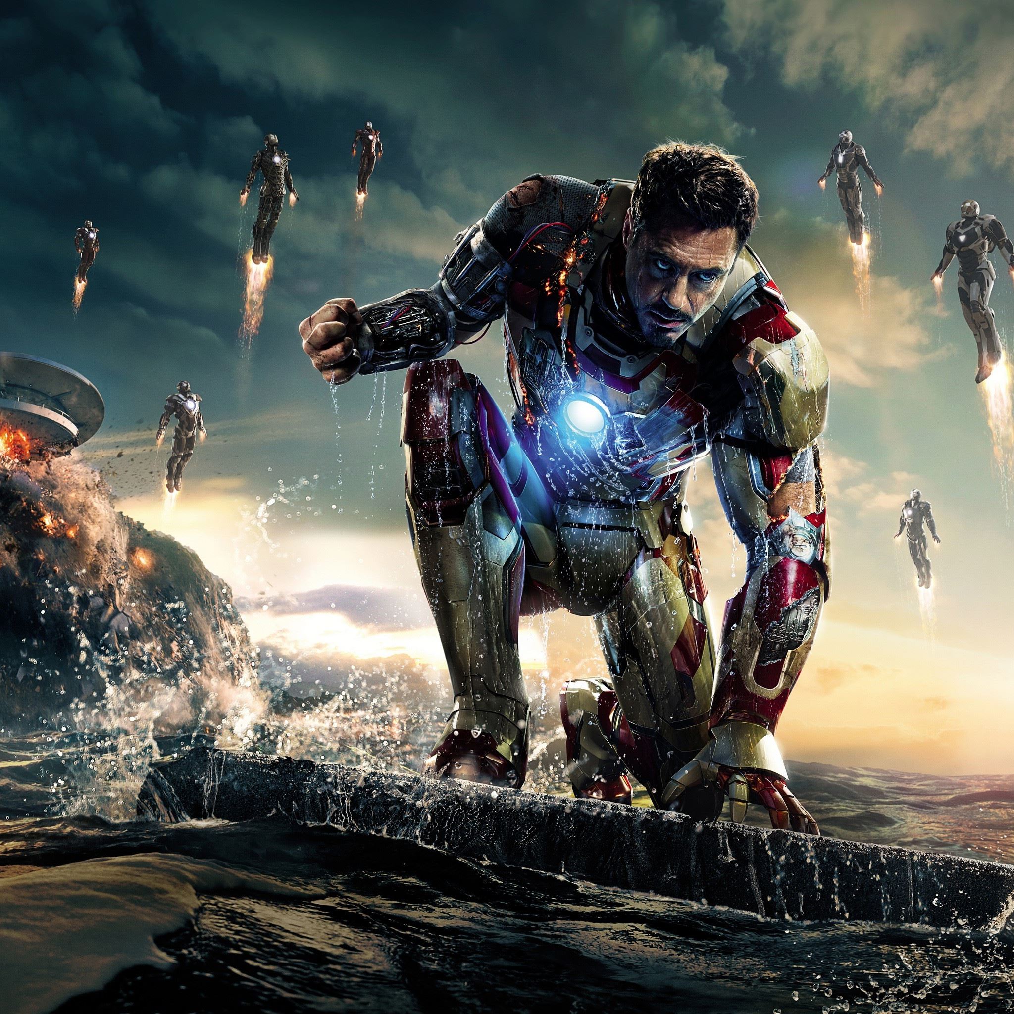 Iron Man 3 Marvel Robert Downey Jr Tony Stark iPad Air wallpaper 