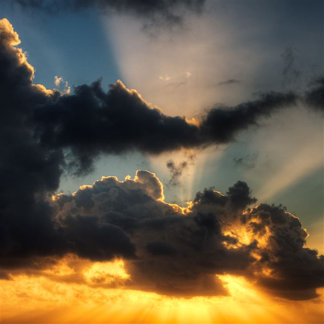 2048x2048 Gold Light Through The Clouds - sunshine iPad Air Wallpaper