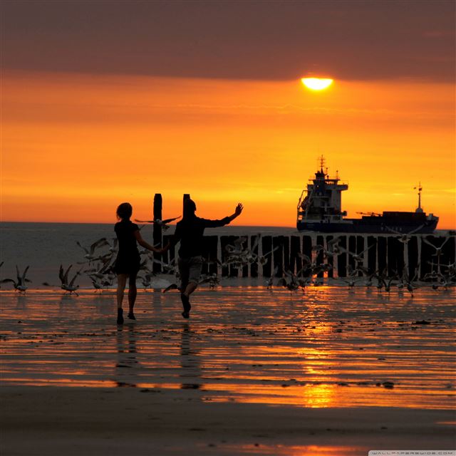 2048x2048 Lovers Couple On The Beach -  iPad Air Wallpaper