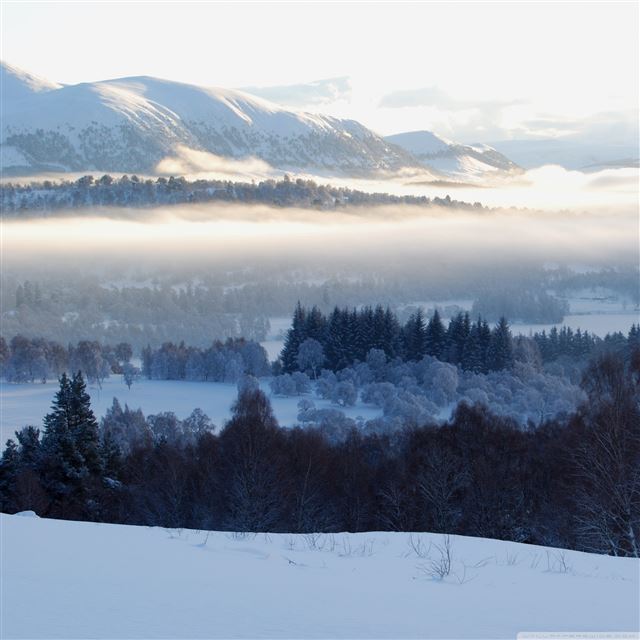2048x2048 Cairngorms Under Snow - landcape iPad Air Wallpaper