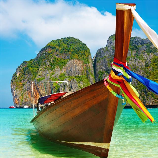 2048x2048 Beach Boat Landscape - lake iPad Air Wallpaper