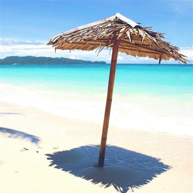2048x2048 Sandy Beach Umbrella - umbrella iPad Air Wallpaper