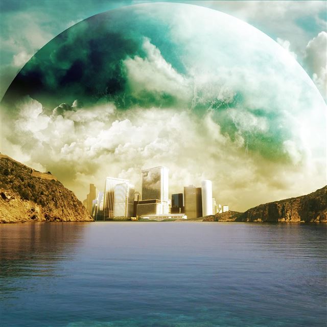 2048x2048 Splendid Outer Space Lake - landscape iPad Air Wallpaper