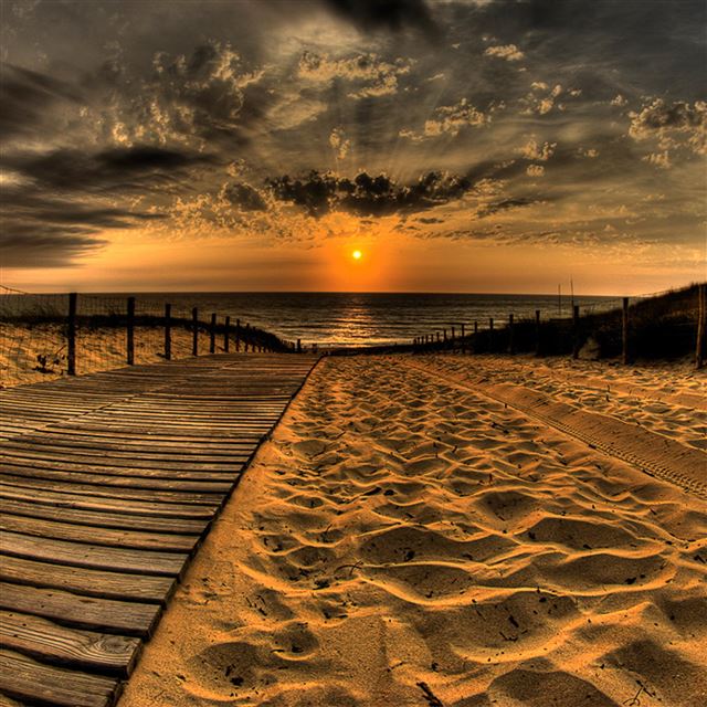 2048x2048 Nature Beach Bridge Landscape - landscape iPad Air Wallpaper